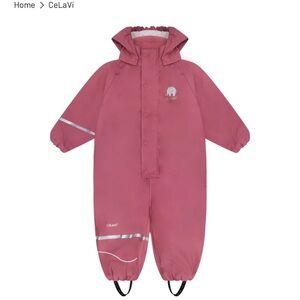 CeLaVi Pink Hooded Rainsuit